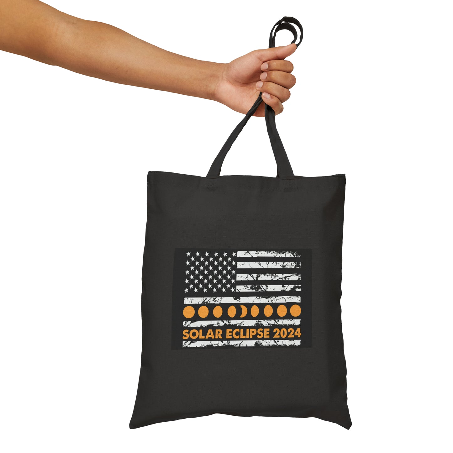 Total Solar Eclipse 2024 Totality Phases Cotton Canvas Tote Bag