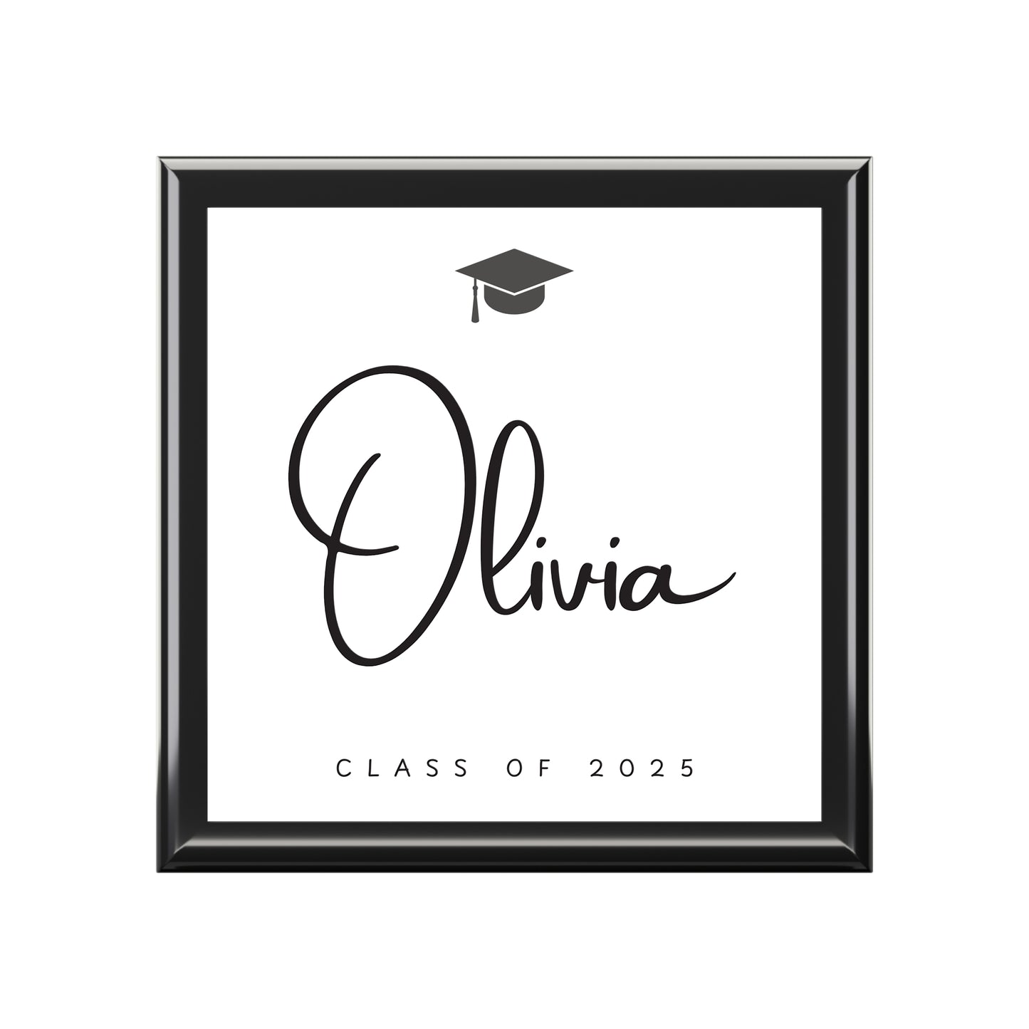 Personalized Graduation Jewelry Box - Class of 2025 | Elegant Keepsake Gift | Custom Engraved Wooden Jewelry Box