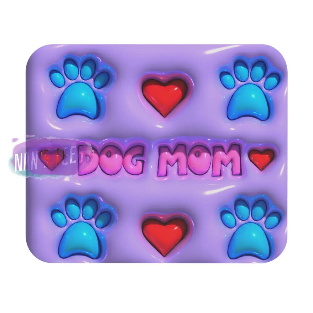 3D Puff Dog Mom Novelty Mouse Pad | Non-Slip Rubber Base Computers Laptop Office 9 × 8 / Rectangle