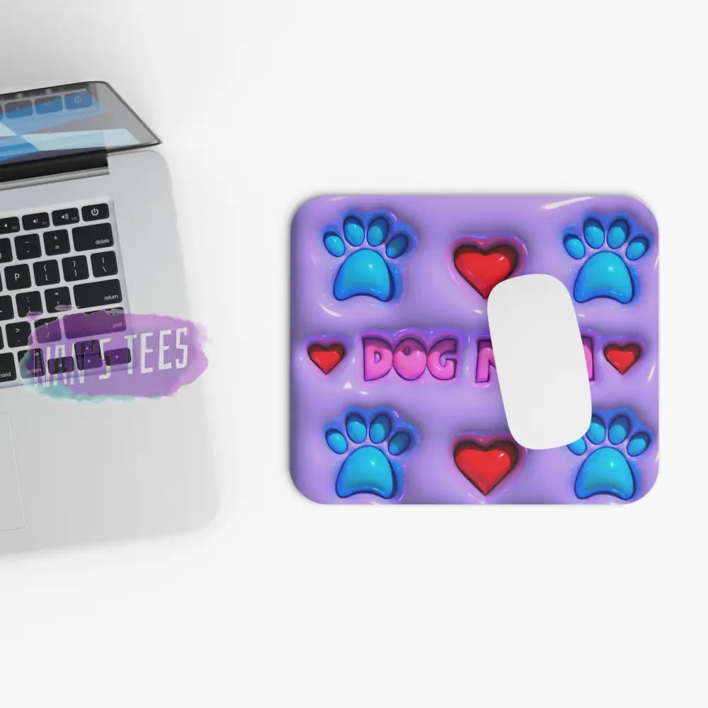 3D Puff Dog Mom Novelty Mouse Pad | Non-Slip Rubber Base Computers Laptop Office Home Decor