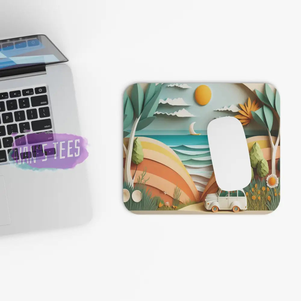 3D Summer Novelty Mouse Pad | Non-Slip Rubber Base Computers Laptop Office Home Decor