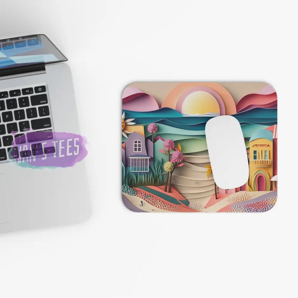 3D Summer Novelty Mouse Pad | Non-Slip Rubber Base Computers Laptop Office Home Decor