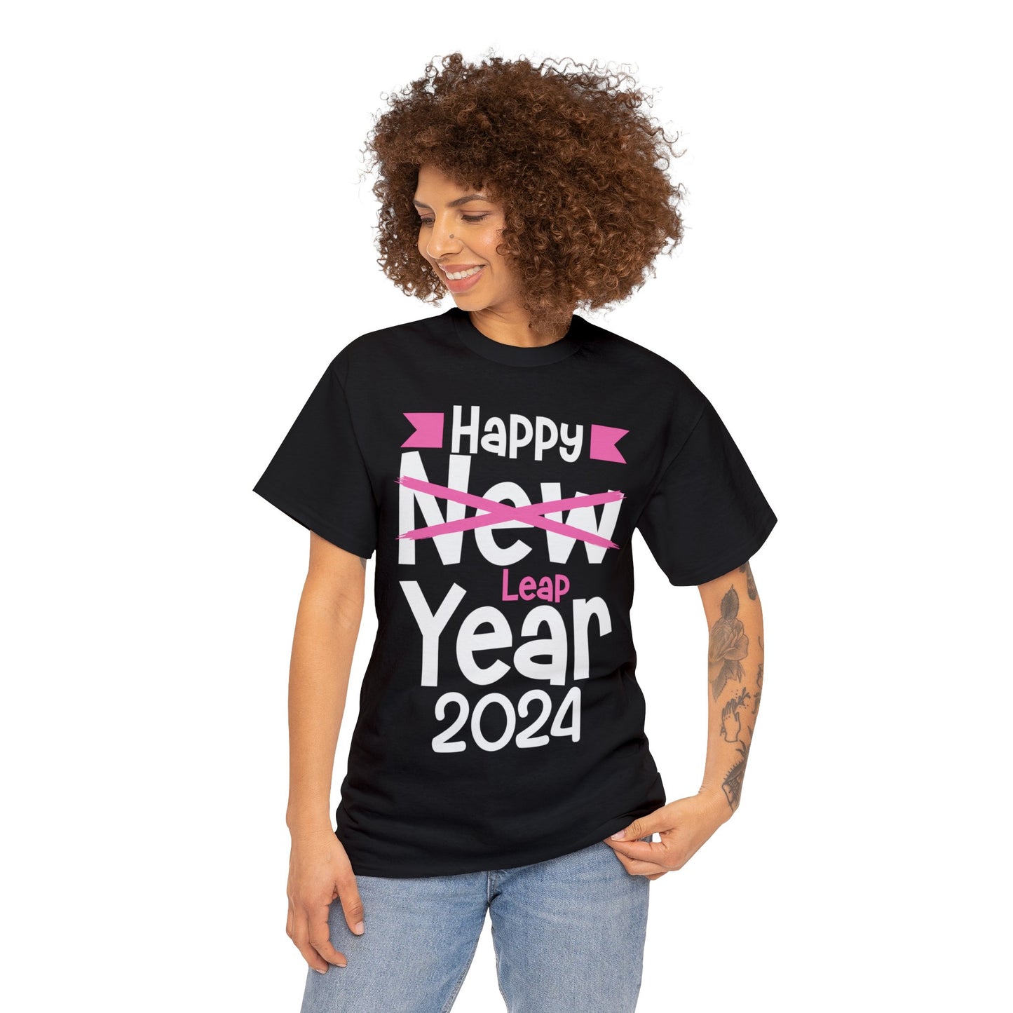 Happy Leap Year 2024 | Graphic Short Sleeve Unisex Heavy Cotton Tee