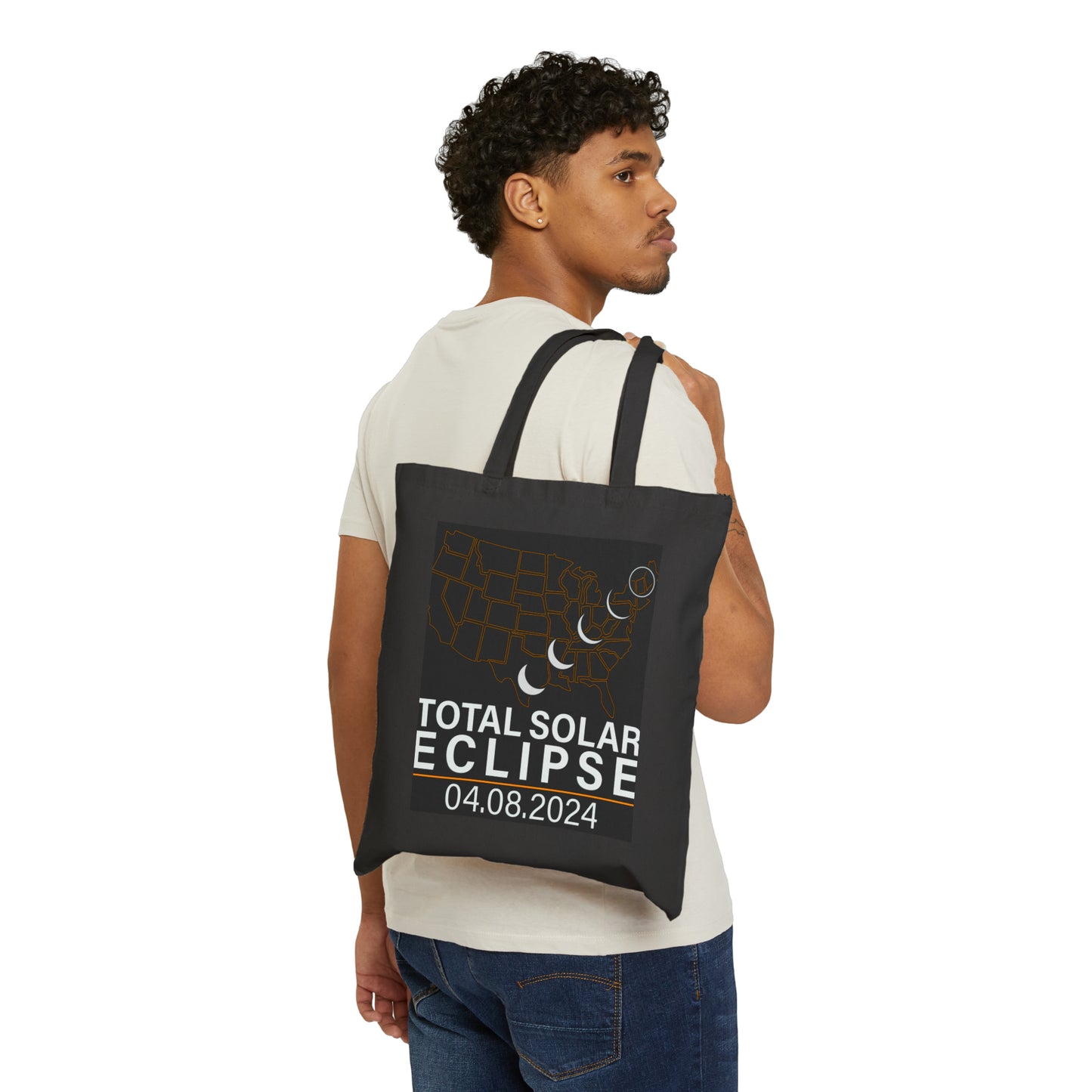 America Totality Spring 4.08.24 Total Solar Eclipse Cotton Canvas Tote Bag