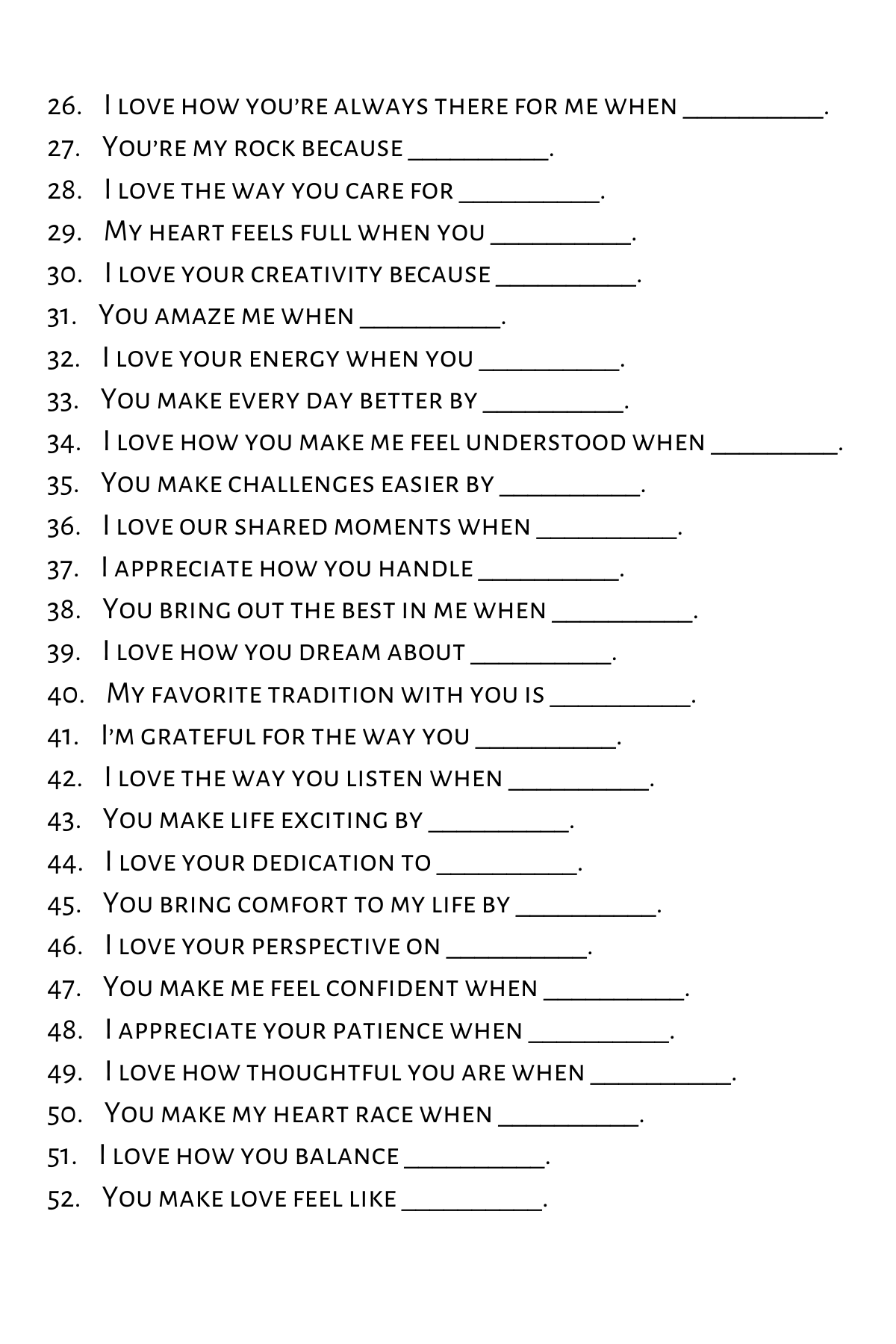 52 Reasons Why I Love You: A Personalized Love Notebook