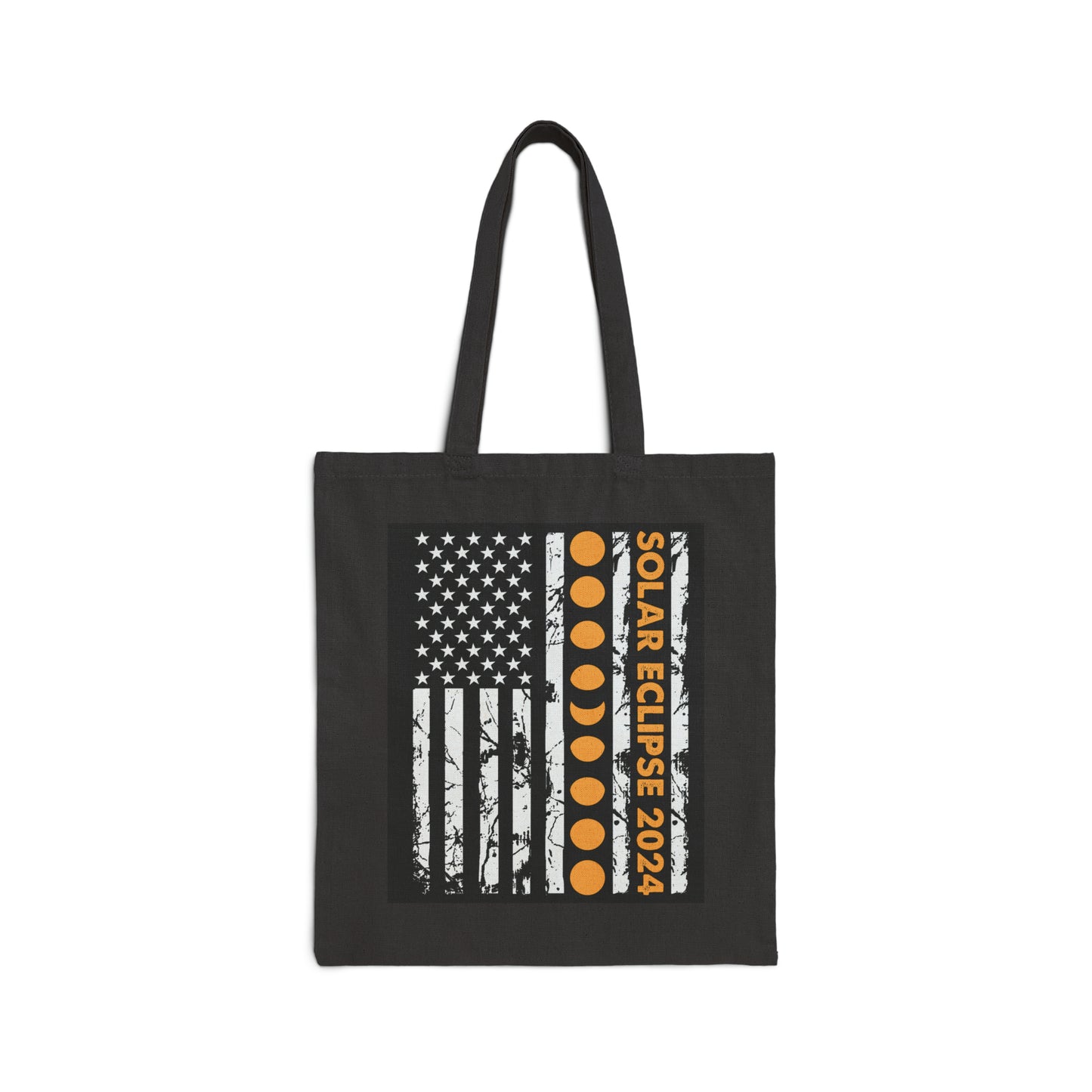 Total Solar Eclipse 2024 Totality Phases Flag Cotton Canvas Tote Bag