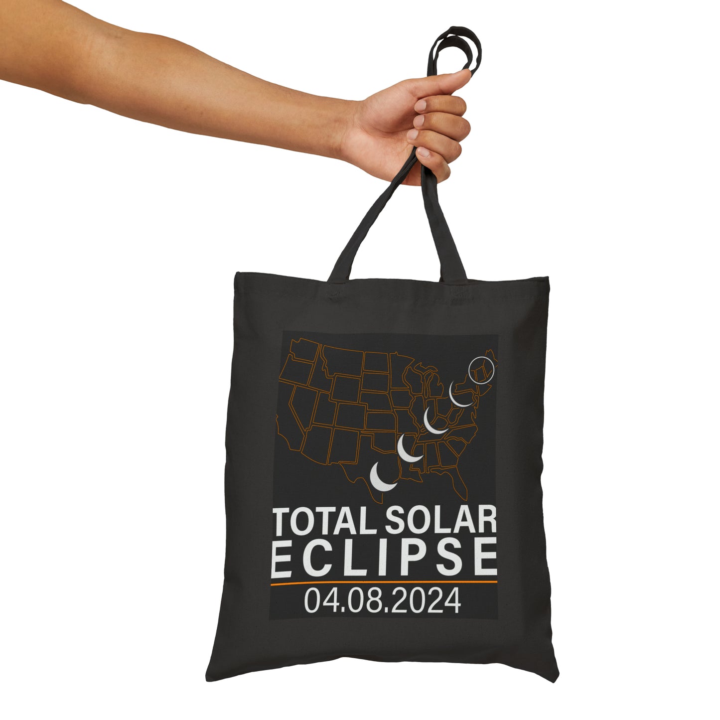 America Totality Spring 4.08.24 Total Solar Eclipse Cotton Canvas Tote Bag