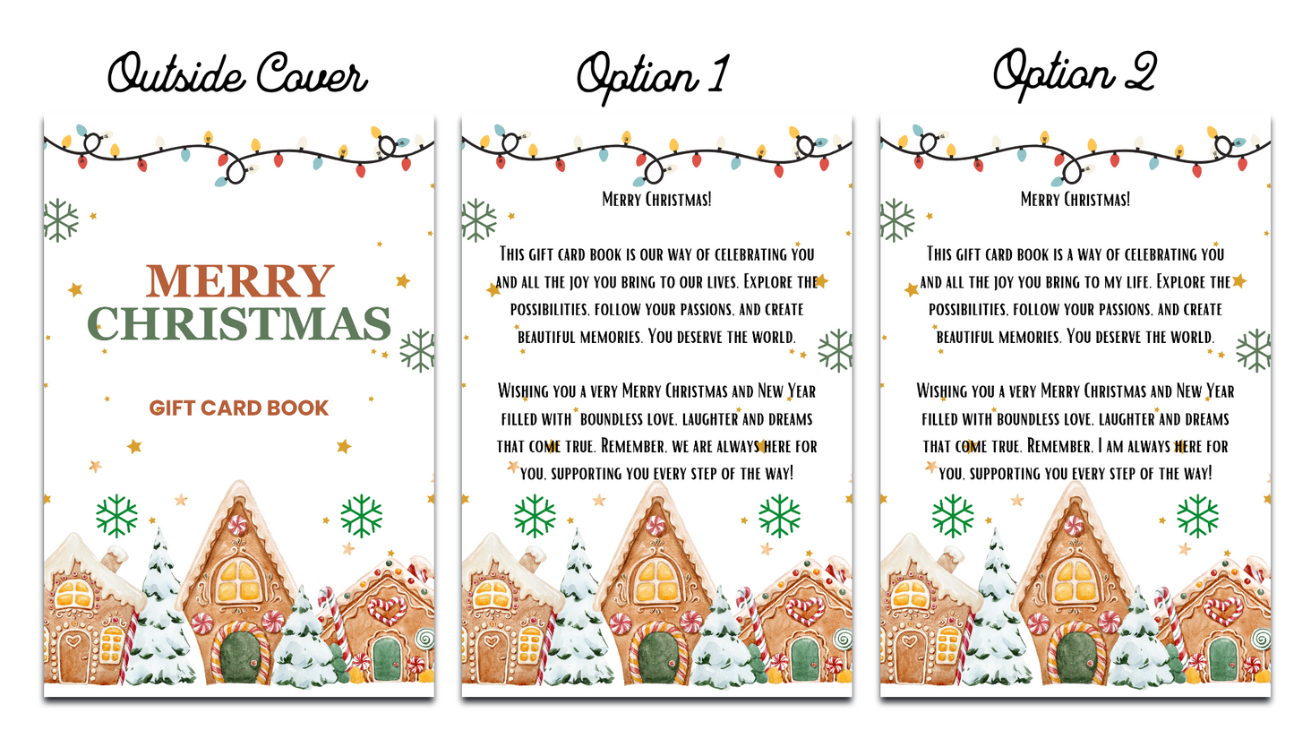 Christmas Gift Card Holder Gift Book