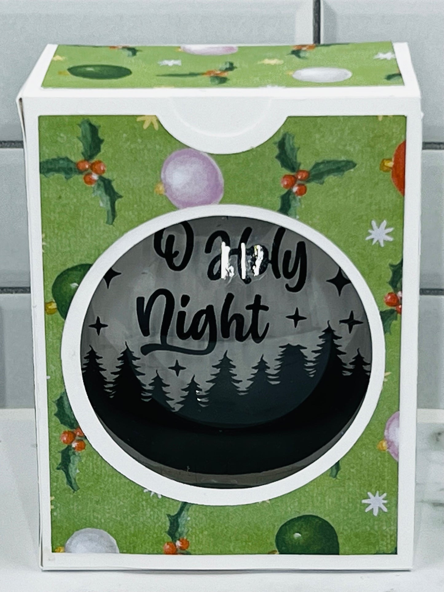 Floating Ornament with Gift Box | Acrylic 3-inch disc-shaped ornament