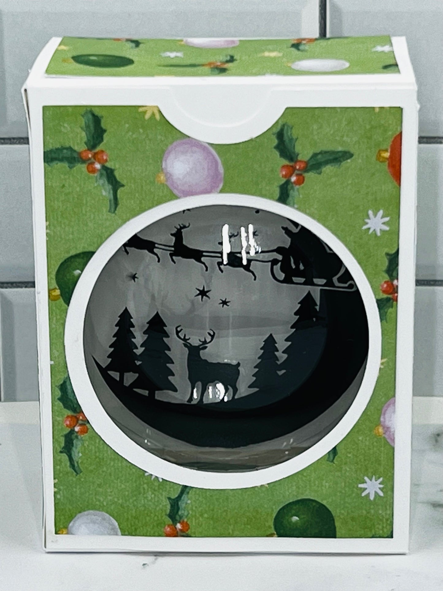 Floating Ornament with Gift Box | Acrylic 3-inch disc-shaped ornament