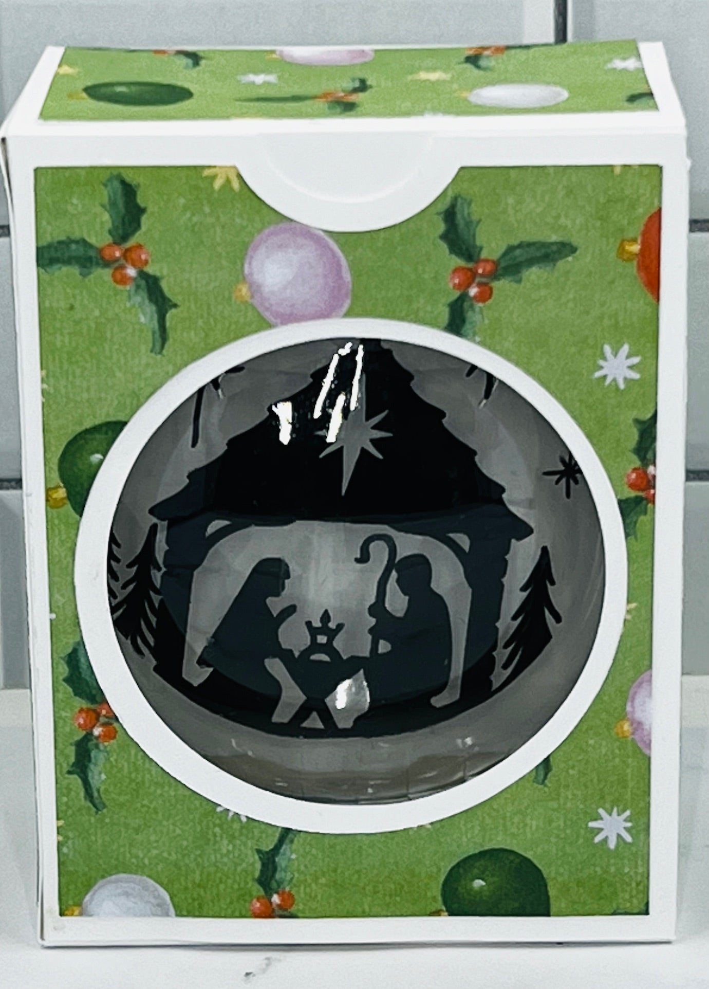 Floating Ornament with Gift Box | Acrylic 3-inch disc-shaped ornament