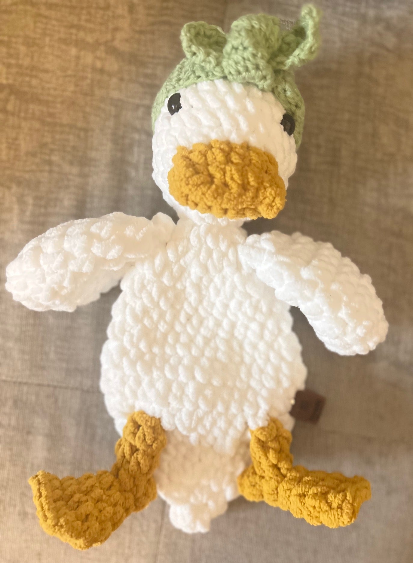 Della Duck Snuggler Lovey | Crochet Lovey | Crochet Duck | Crochet Toy Duck