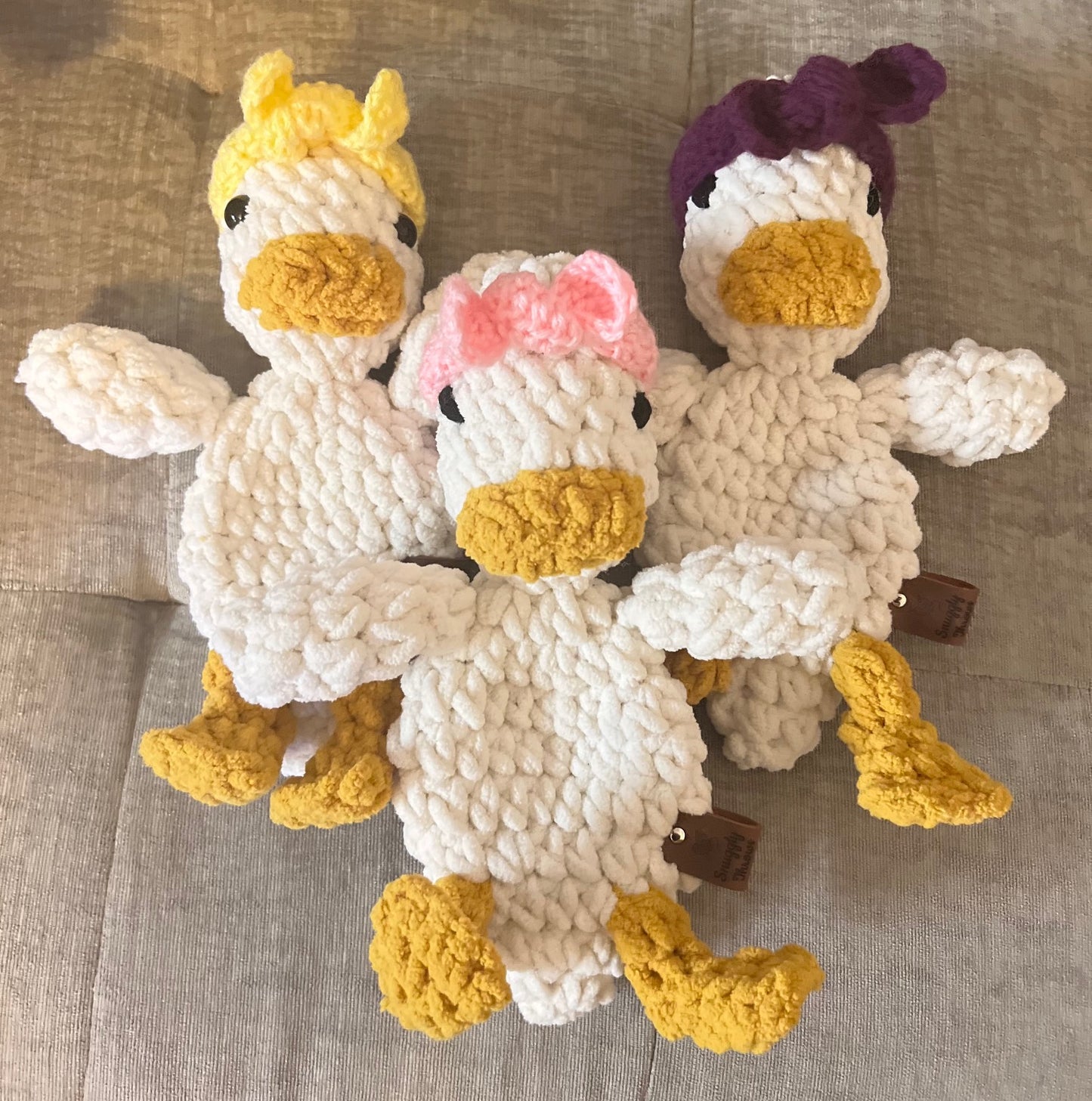 Della Duck Snuggler Lovey | Crochet Lovey | Crochet Duck | Crochet Toy Duck