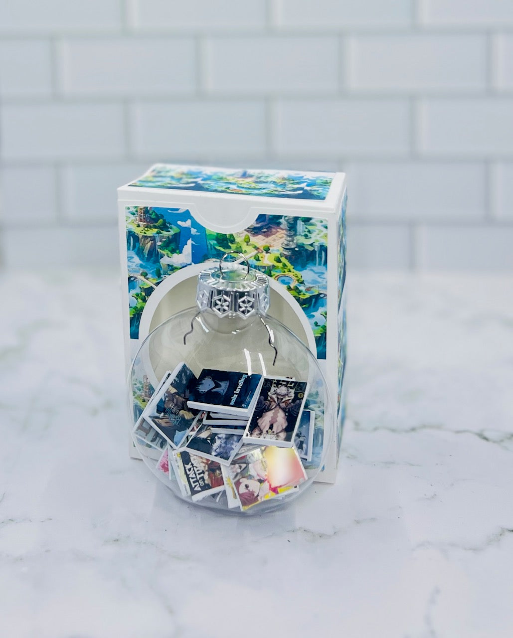 Miniature Books Anime Inspired Ornament | 20 Popular Anime Titles |Transparent Flat Ornament with Gift Box
