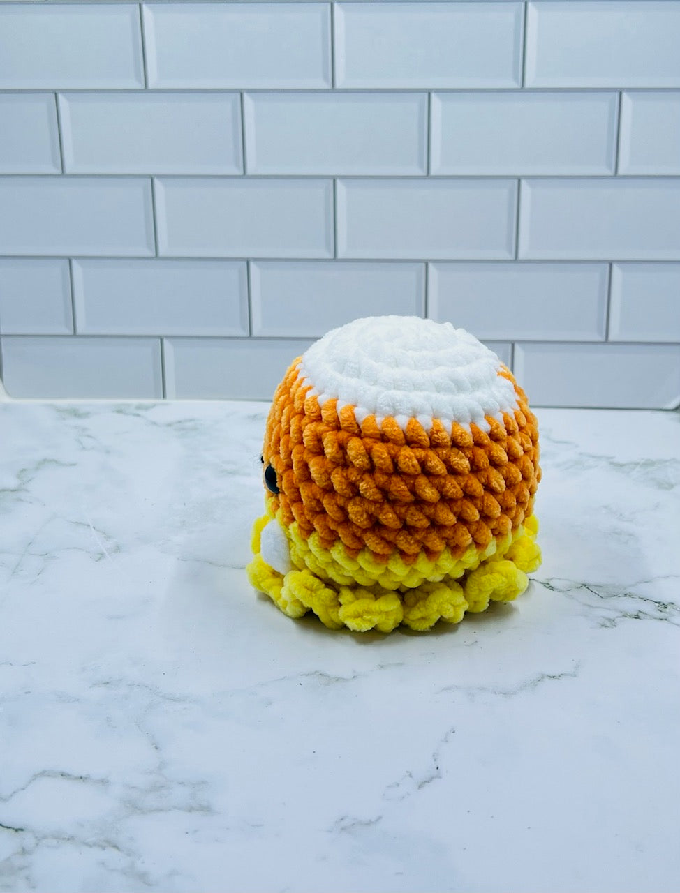 Crochet Candy Corn Ghost Plushie | Cute Halloween Amigurumi | Handmade 4x4 Inch Plush Toy