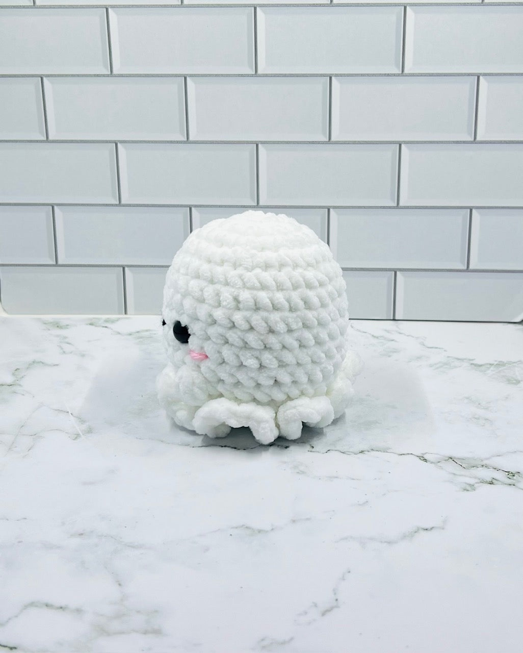 Crochet Ghost Plushie | Friendly Halloween Amigurumi | Handmade 4x4 Inch Cute Ghost Decor
