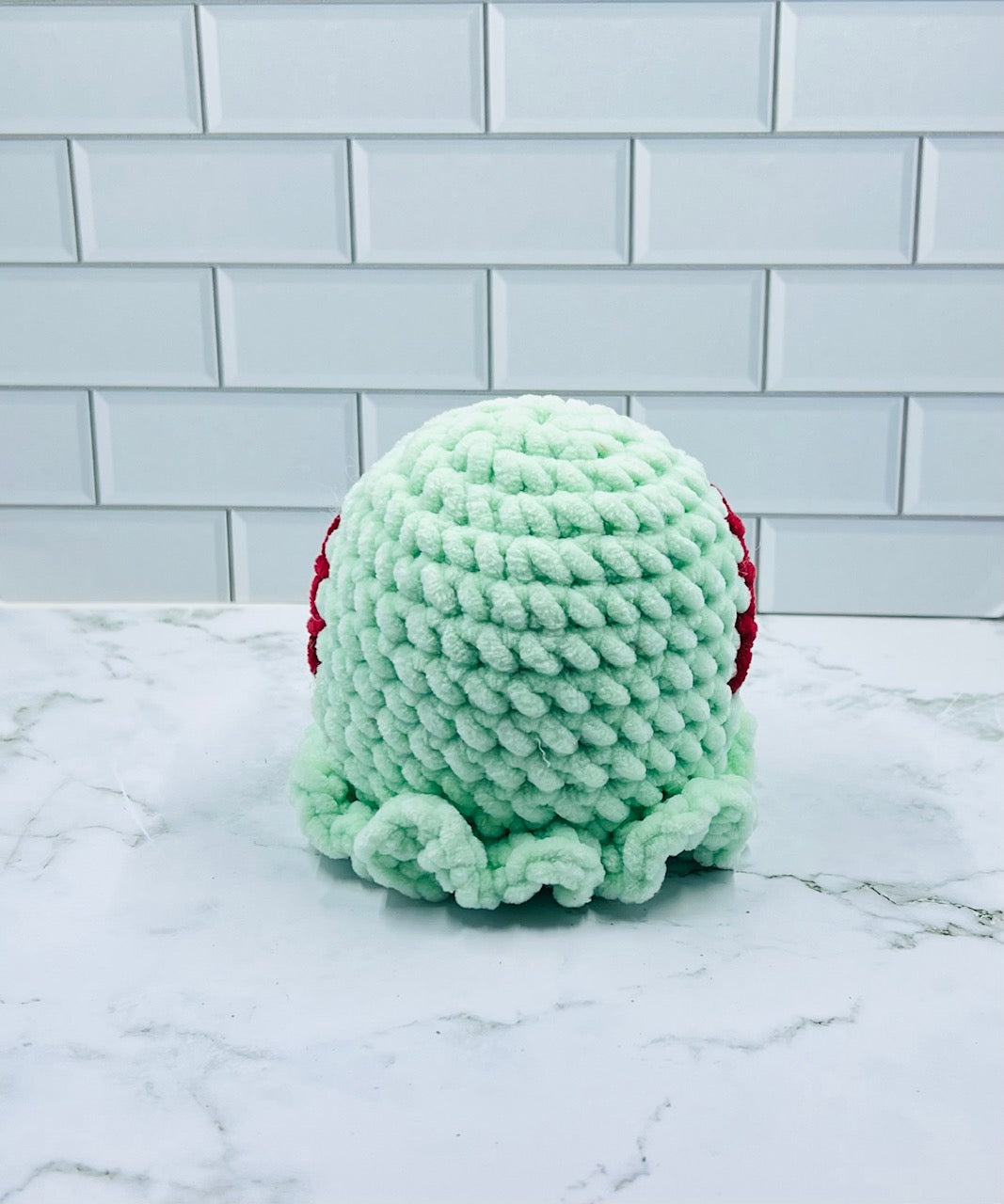 Crochet Zombie Ghost Plushie | Cute Spooky Amigurumi with Eye Patch & Scars | Handmade 4x4 Inch Plush Toy