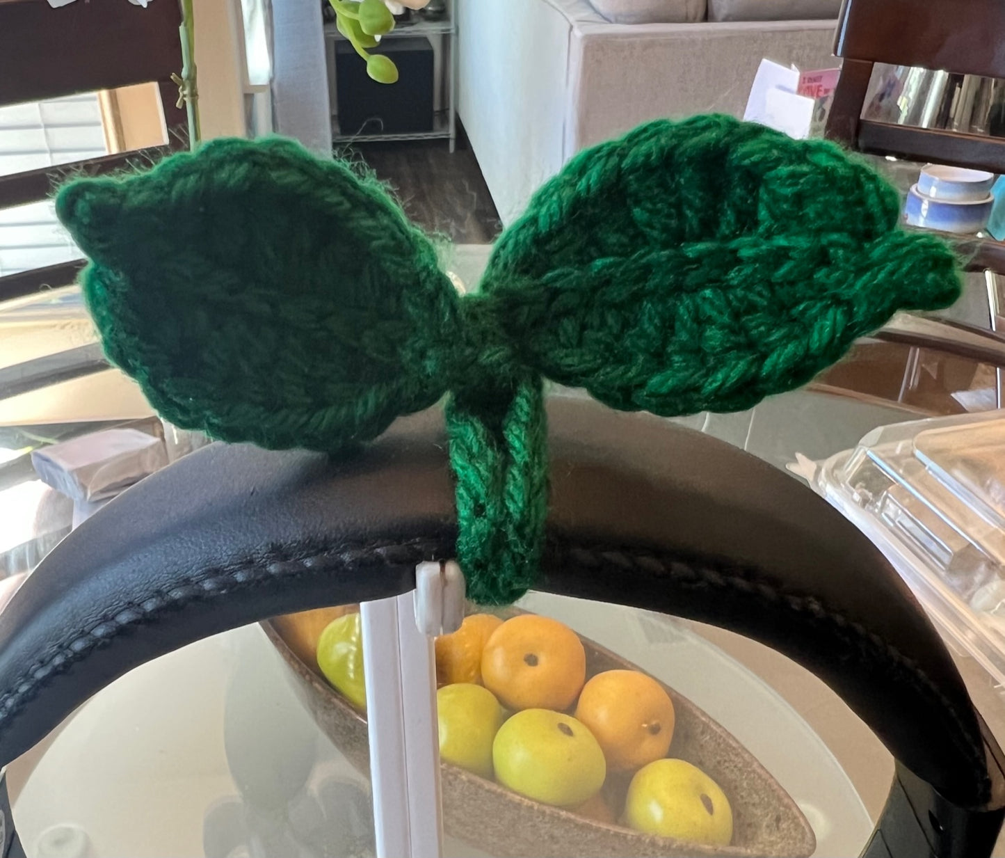 Crochet Sprout Leaf | Headphone Accessory | Bookmark | Cable Tie