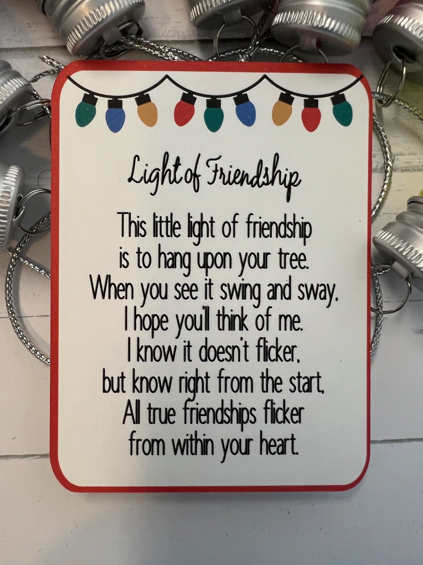 Light of Friendship Ornament | Friends Christmas Keepsake | Christmas Gift | Friendship Ornament | Tree Decorations | Gift for Friend