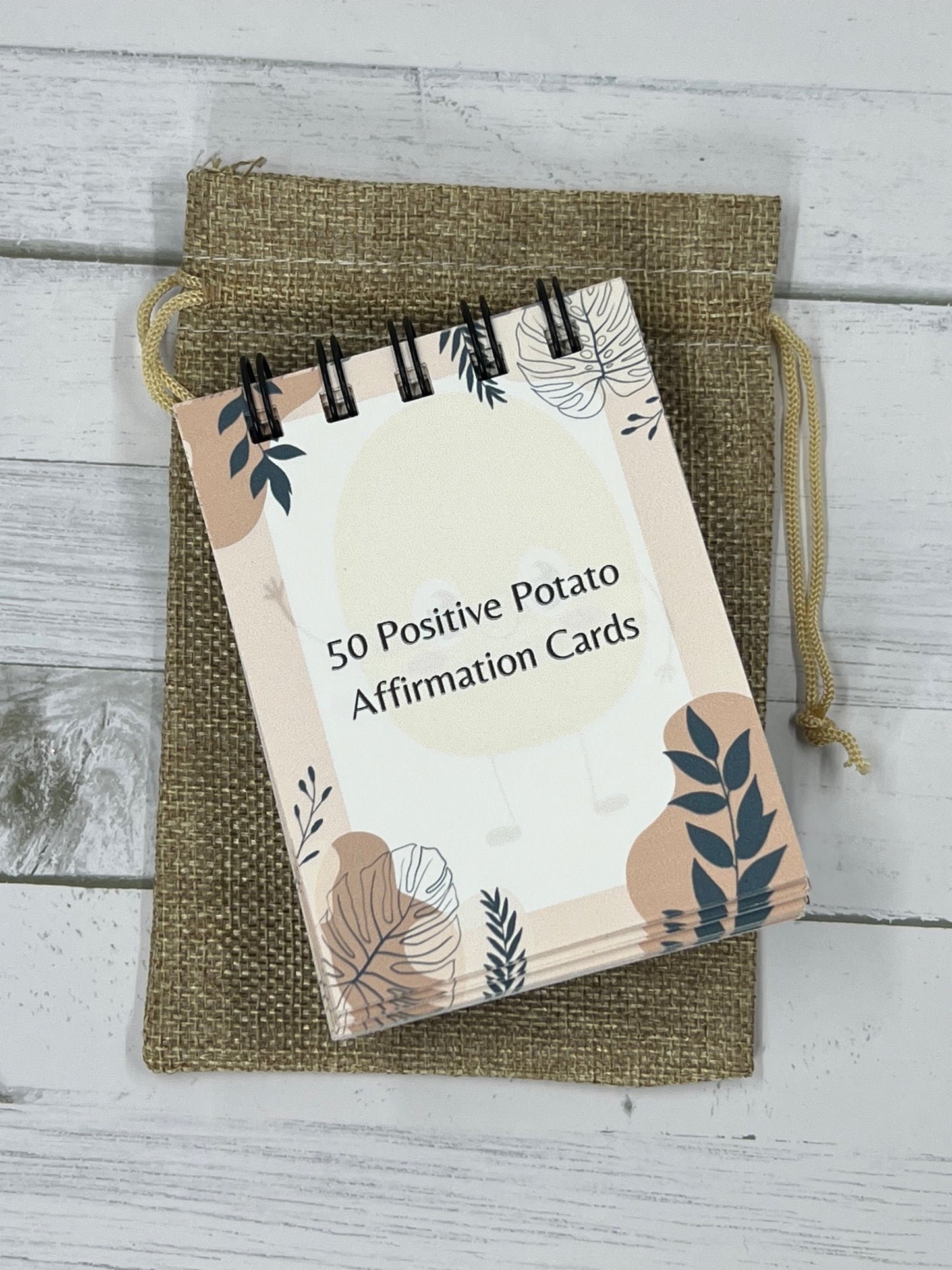 Flip Desktop 50 Positive Potato Affirmation Cards for Growth and Goodness