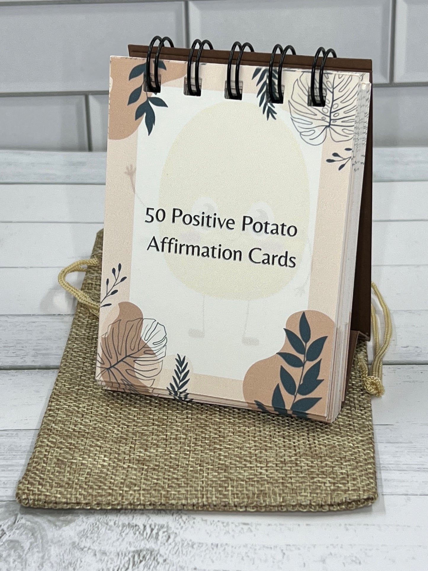 Flip Desktop 50 Positive Potato Affirmation Cards for Growth and Goodness