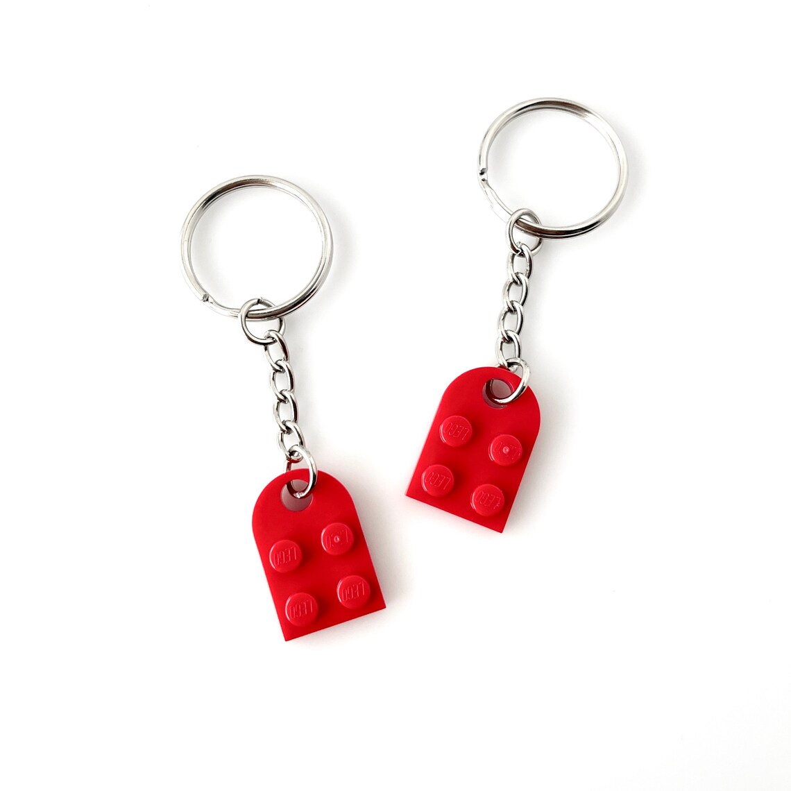 Classic Brick Matching Heart Key Chain Set | Gift for Her | Gift for Him | Gift for Boyfriend | Gift for Girlfriend | Gift for Best Friend