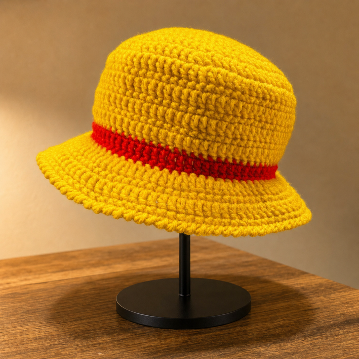 One Piece Pirate Inspired Crochet Luffy Bucket Hat | Cosplay Costume Accessory