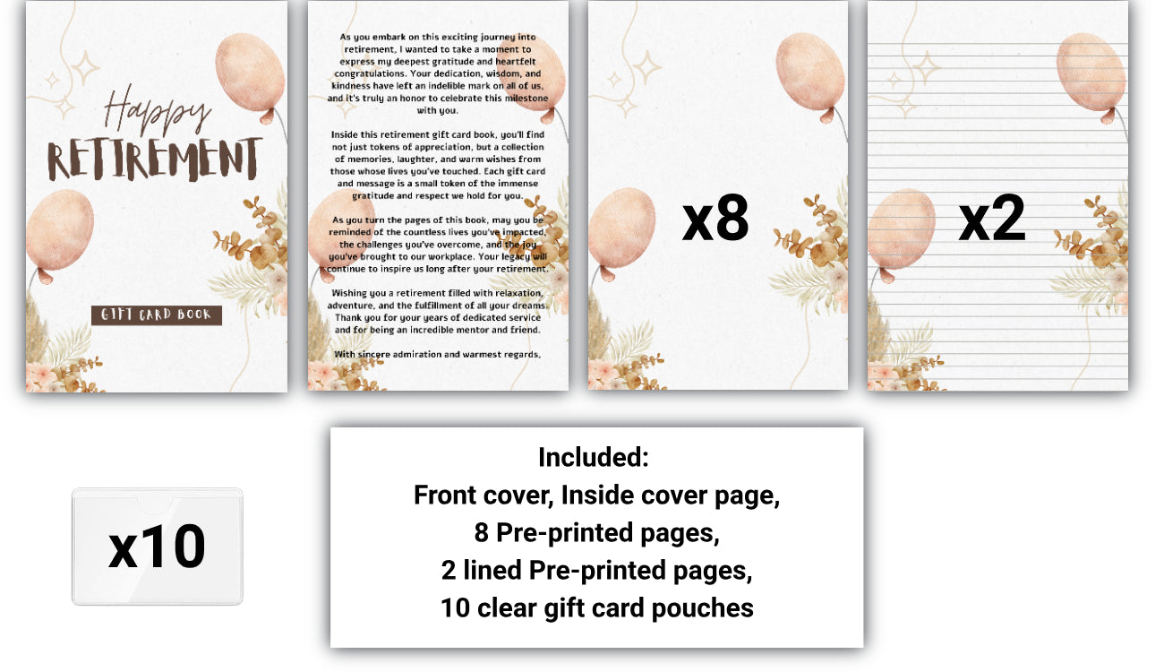 Retirement Gift Card Book | Retirement Gift Card Holder