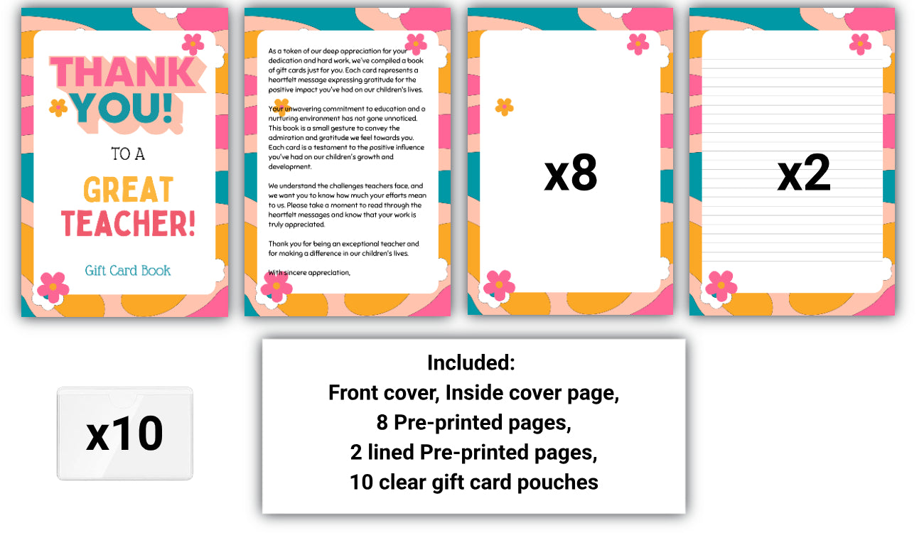 Teacher Appreciation Gift Card Book | Teacher Gift Card Holder | Teacher Gift | Educator Gift | Gift Card Holder | Create Your Own Book