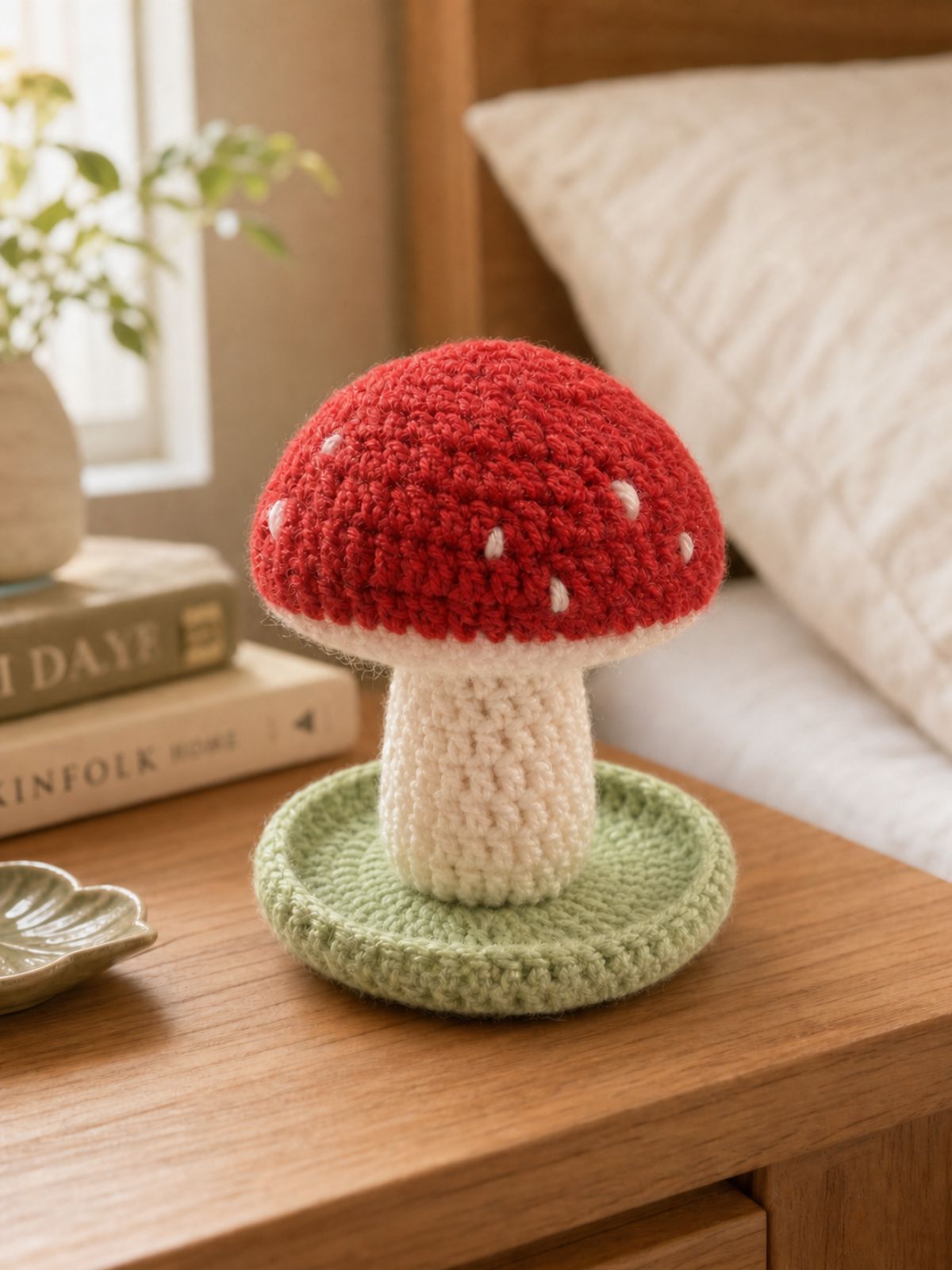 Crochet Mushroom Jewelry Holder | Handmade Ring Dish | Cute Vanity Decor Gift