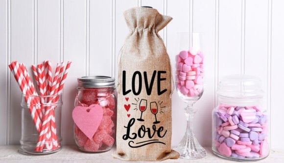 Valentine Wine Bags