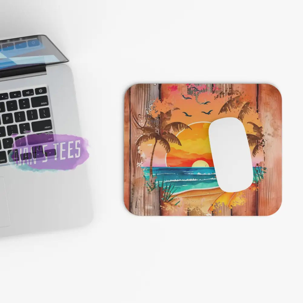 Beach Sunset Novelty Mouse Pad | Non-Slip Rubber Base Computers Laptop Office Home Decor