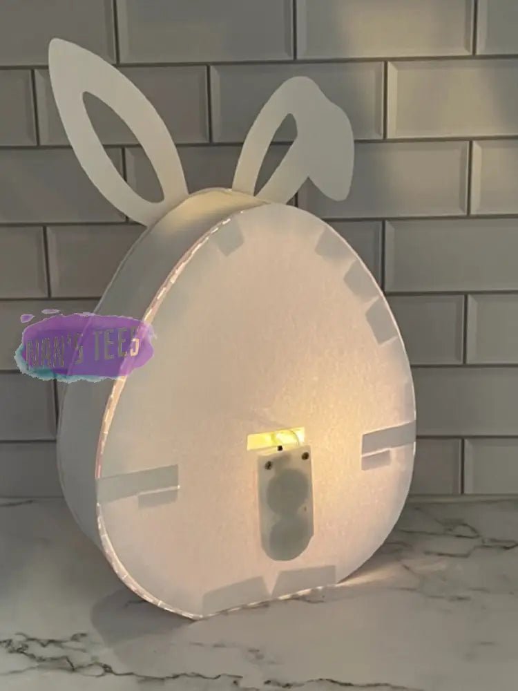 Easter Bunny Lighted 3D Paper Cut Shadow Box Art