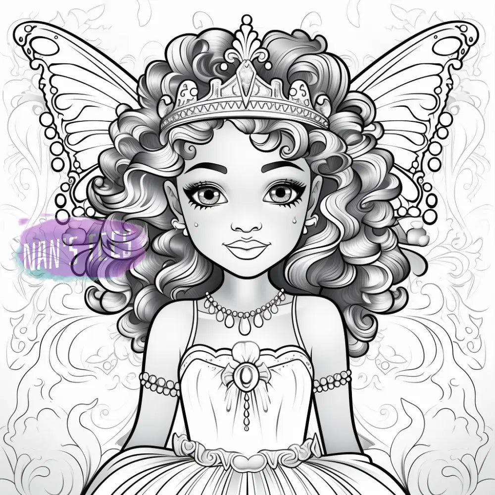 Fairy Princess Coloring Book Vol 1: For Kids Ages 8-12 | Black