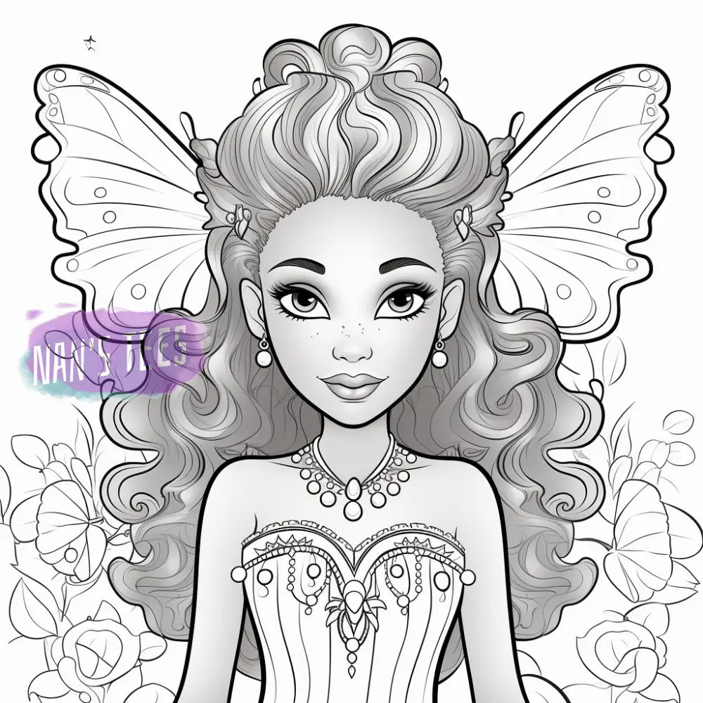 Fairy Princess Coloring Book Vol 1: For Kids Ages 8-12 | Black