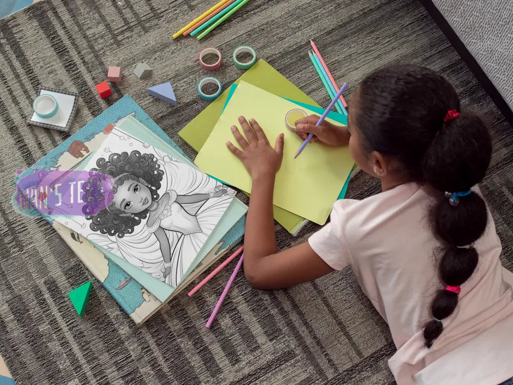 Fairy Princess Coloring Book Vol 2: For Kids Ages 8-12 | Black
