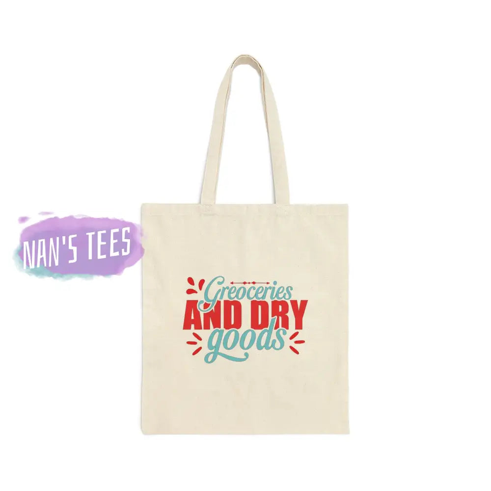 Groceries And Dry Goods | Reusable Cotton Canvas Tote Bag Bags
