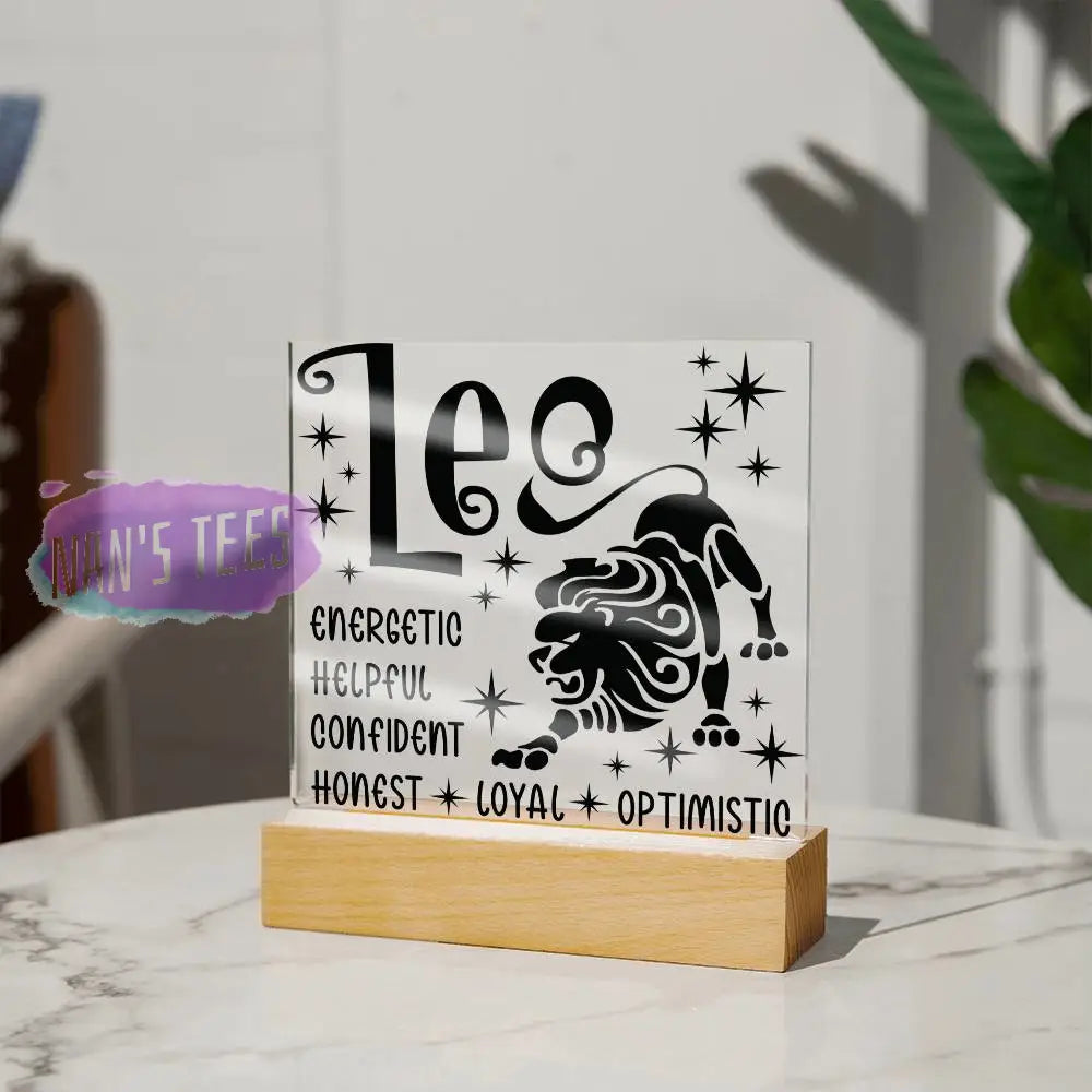 Leo Zodiac Sign Positive Traits | Acrylic Square Plaque Jewelry