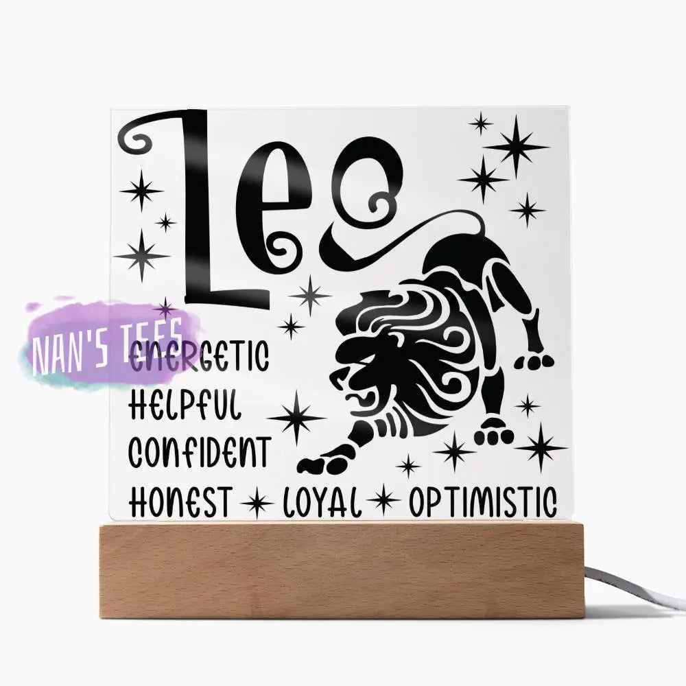 Leo Zodiac Sign Positive Traits | Acrylic Square Plaque Jewelry