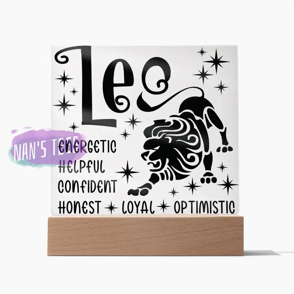 Leo Zodiac Sign Positive Traits | Acrylic Square Plaque Jewelry