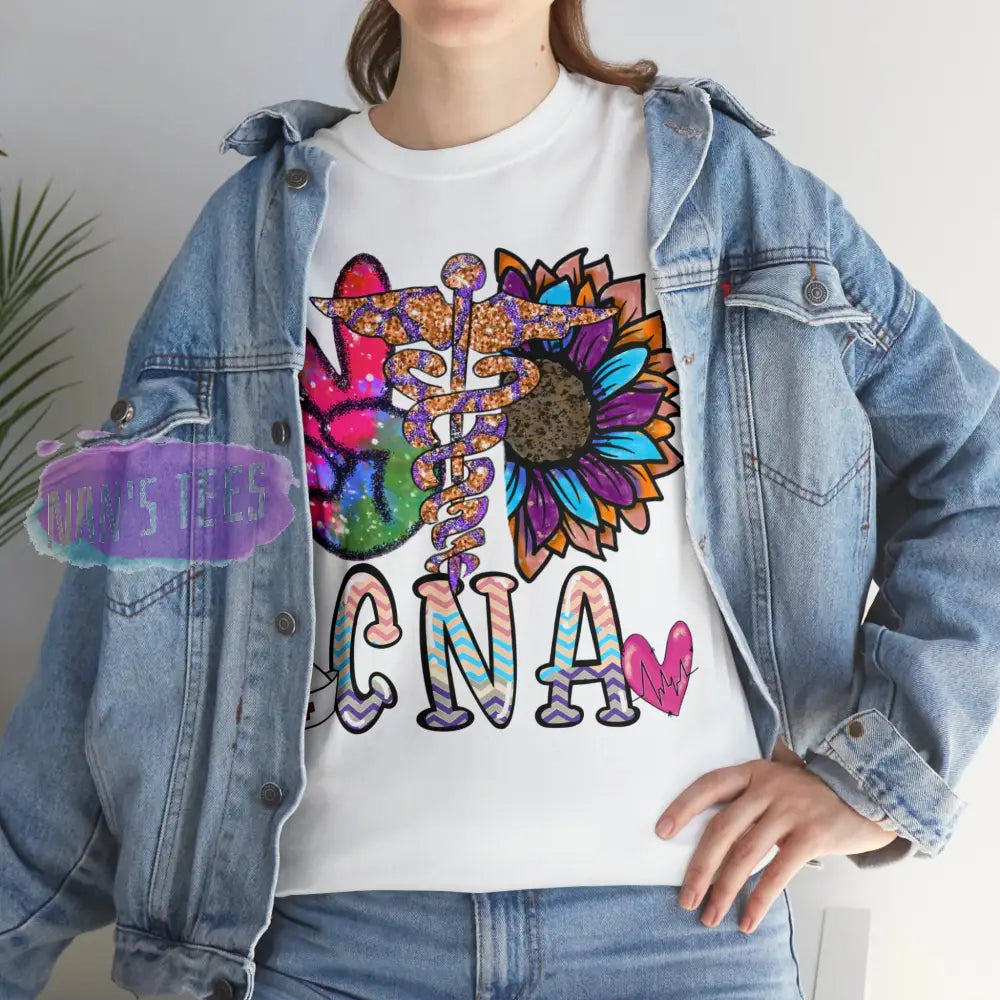 Peace Love Cna Short Sleeve Unisex Heavy Cotton Graphic Tee T-Shirt