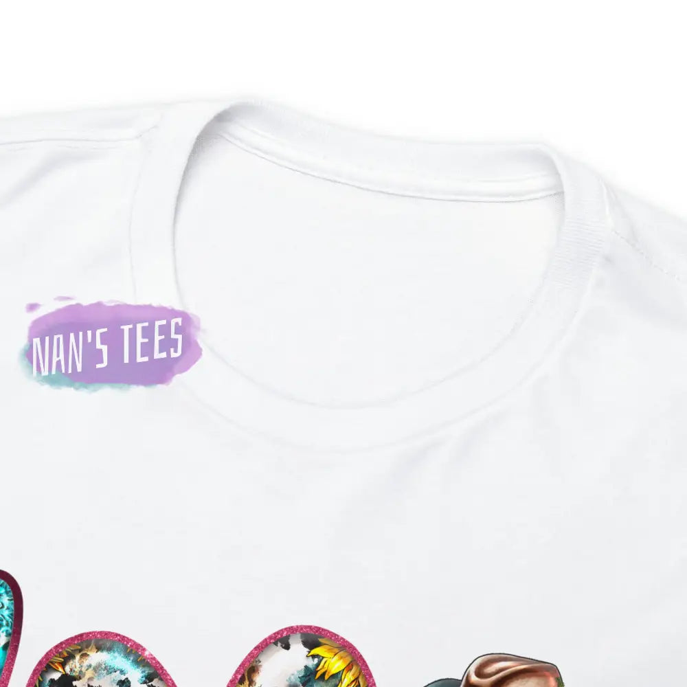 Peace Love Cowgirl Short Sleeve Unisex Heavy Cotton Graphic Tee T-Shirt