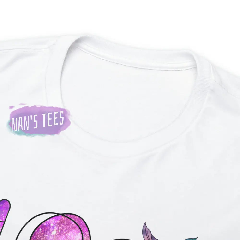 Peace Love Mermaids Short Sleeve Unisex Heavy Cotton Graphic Tee T-Shirt