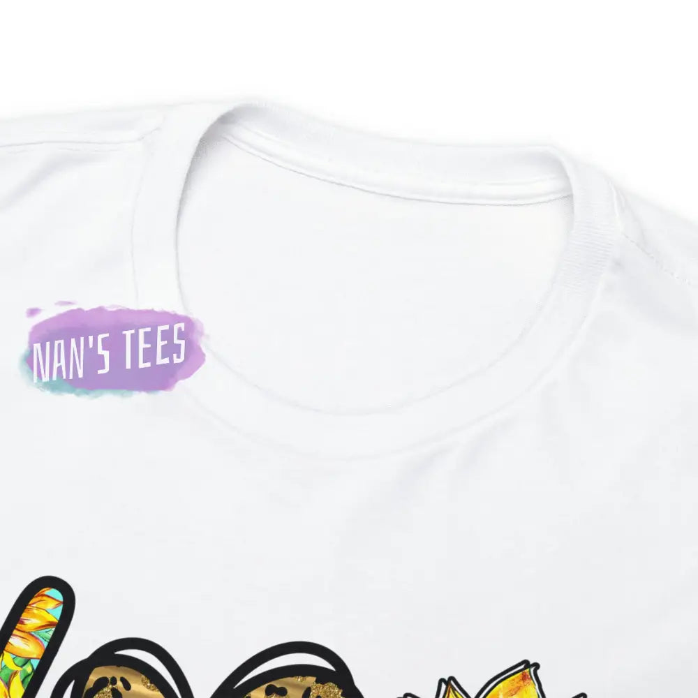 Peace Love Sunflower Short Sleeve Unisex Heavy Cotton Graphic Tee T-Shirt