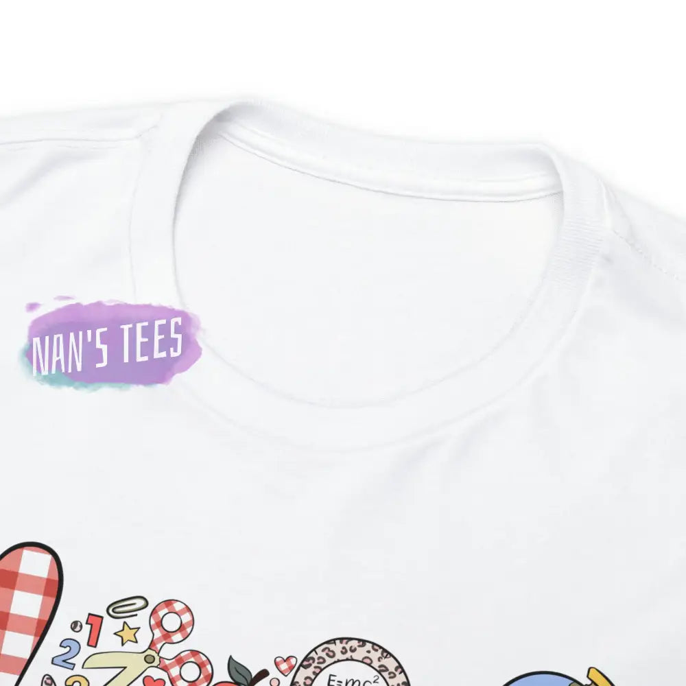 Peace Love Teacher Short Sleeve Unisex Heavy Cotton Graphic Tee T-Shirt