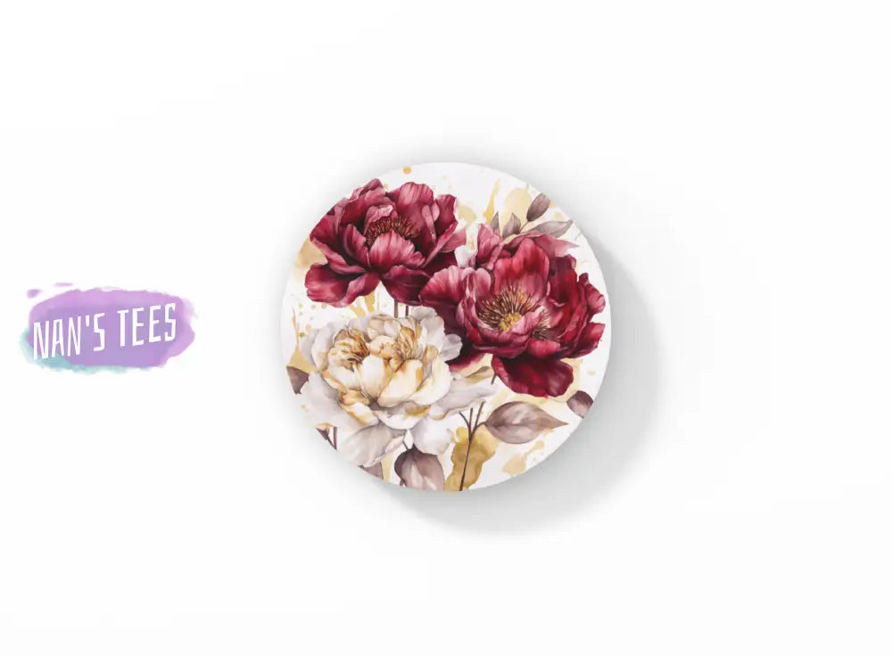 Peonies Ceramic Coasters | Great Gifts For Hostess Birthday Holidays Anniversary