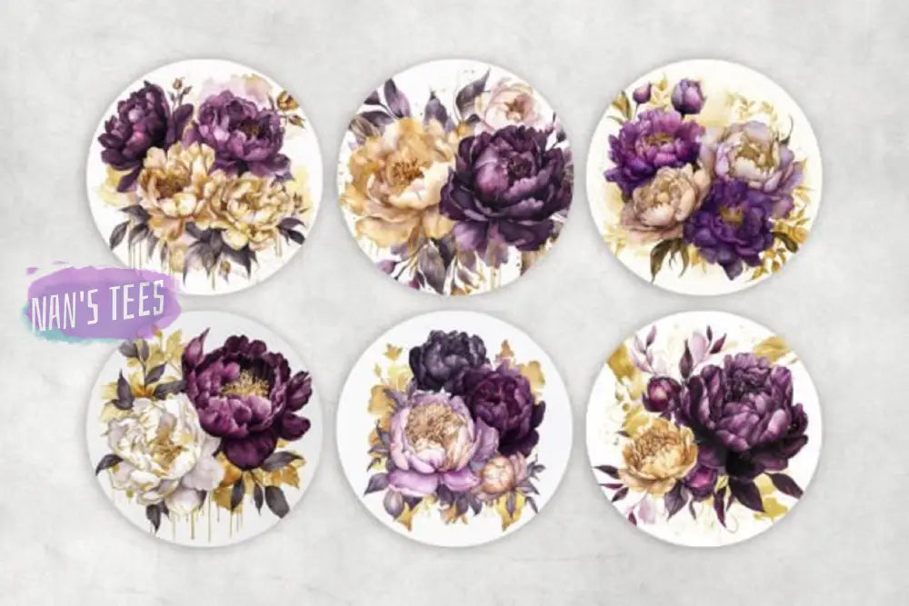 Peonies Ceramic Coasters | Great Gifts For Hostess Birthday Holidays Anniversary