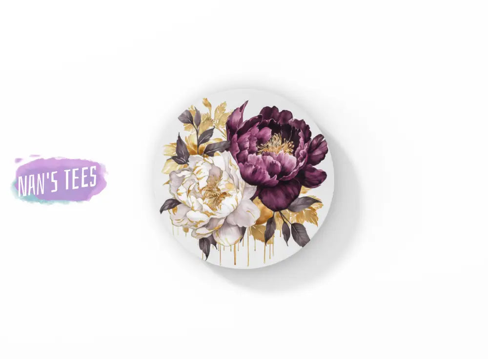 Peonies Ceramic Coasters | Great Gifts For Hostess Birthday Holidays Anniversary