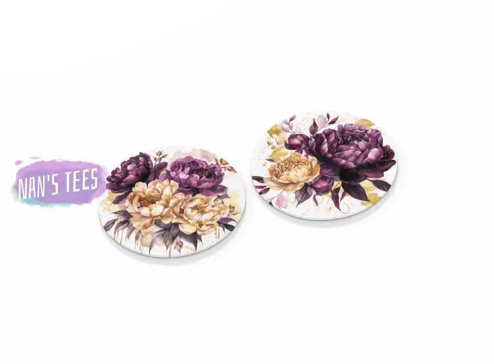 Peonies Ceramic Coasters | Great Gifts For Hostess Birthday Holidays Anniversary