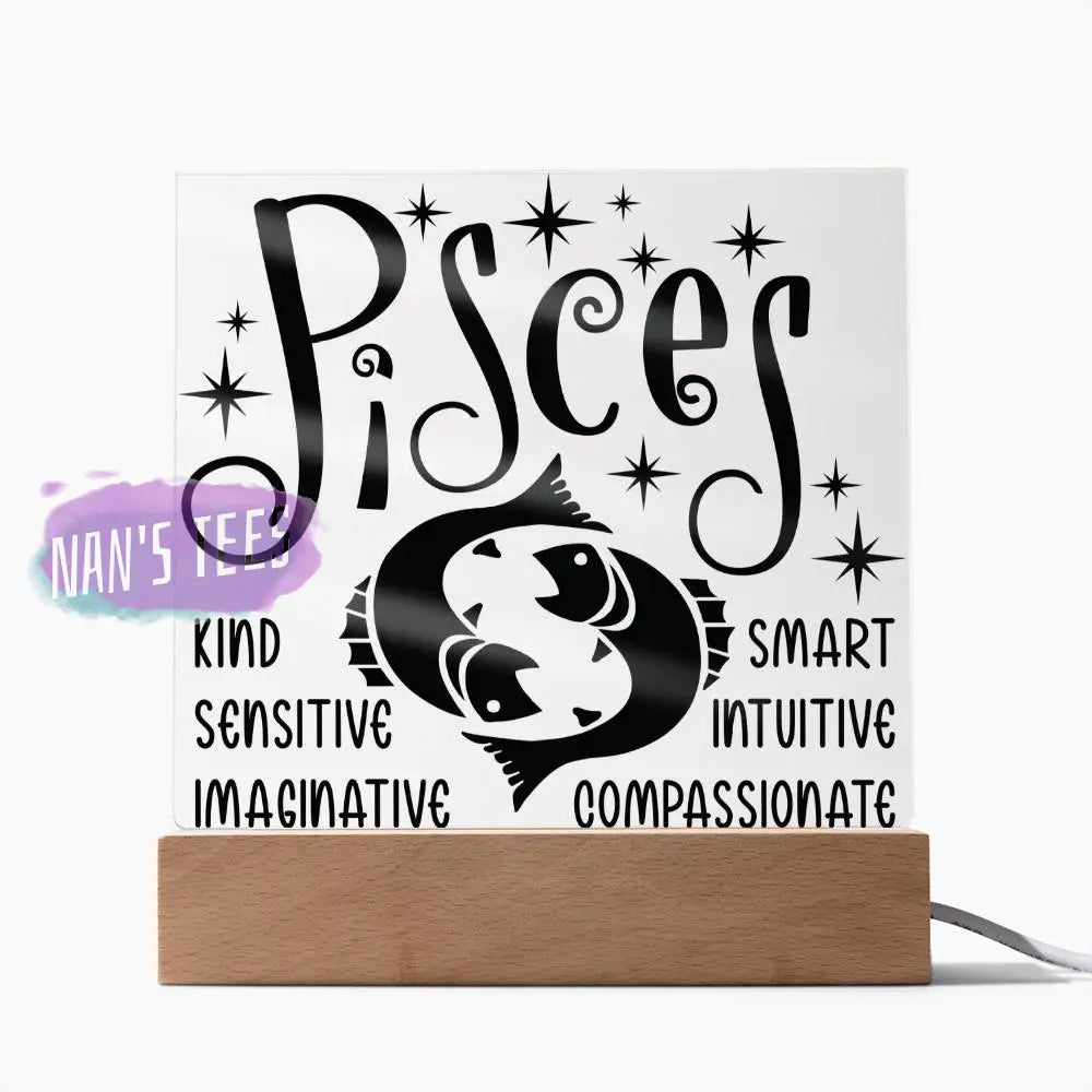Pisces Zodiac Sign Positive Traits | Acrylic Square Plaque Jewelry
